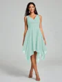 A-Line/Princess V-neck Knee-Length Sleeveless Chiffon Bridesmaid Dress