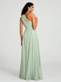 A-line/Princess One-Shoulder Floor-Length Sleeveless Chiffon Bridesmaid Dress