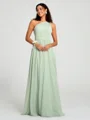 A-line/Princess One-Shoulder Floor-Length Sleeveless Chiffon Bridesmaid Dress