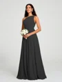 A-line/Princess One-Shoulder Floor-Length Sleeveless Chiffon Bridesmaid Dress