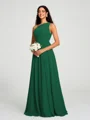 A-line/Princess One-Shoulder Floor-Length Sleeveless Chiffon Bridesmaid Dress