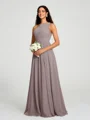 A-line/Princess One-Shoulder Floor-Length Sleeveless Chiffon Bridesmaid Dress