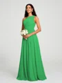 A-line/Princess One-Shoulder Floor-Length Sleeveless Chiffon Bridesmaid Dress