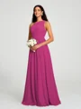 A-line/Princess One-Shoulder Floor-Length Sleeveless Chiffon Bridesmaid Dress