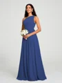 A-line/Princess One-Shoulder Floor-Length Sleeveless Chiffon Bridesmaid Dress