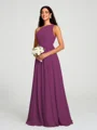 A-line/Princess One-Shoulder Floor-Length Sleeveless Chiffon Bridesmaid Dress