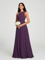 A-line/Princess One-Shoulder Floor-Length Sleeveless Chiffon Bridesmaid Dress