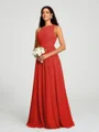 A-line/Princess One-Shoulder Floor-Length Sleeveless Chiffon Bridesmaid Dress