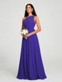 A-line/Princess One-Shoulder Floor-Length Sleeveless Chiffon Bridesmaid Dress