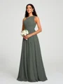 A-line/Princess One-Shoulder Floor-Length Sleeveless Chiffon Bridesmaid Dress