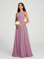 A-line/Princess One-Shoulder Floor-Length Sleeveless Chiffon Bridesmaid Dress