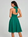 A-line/Princess Halter Short/Mini Sleeveless Chiffon Bridesmaid Dress