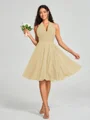 A-line/Princess Halter Short/Mini Sleeveless Chiffon Bridesmaid Dress
