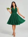 A-line/Princess Halter Short/Mini Sleeveless Chiffon Bridesmaid Dress