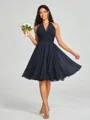 A-line/Princess Halter Short/Mini Sleeveless Chiffon Bridesmaid Dress
