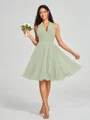 A-line/Princess Halter Short/Mini Sleeveless Chiffon Bridesmaid Dress