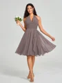 A-line/Princess Halter Short/Mini Sleeveless Chiffon Bridesmaid Dress