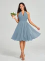 A-line/Princess Halter Short/Mini Sleeveless Chiffon Bridesmaid Dress