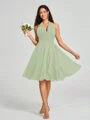 A-line/Princess Halter Short/Mini Sleeveless Chiffon Bridesmaid Dress