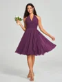 A-line/Princess Halter Short/Mini Sleeveless Chiffon Bridesmaid Dress