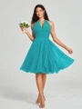 A-line/Princess Halter Short/Mini Sleeveless Chiffon Bridesmaid Dress