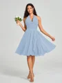 A-line/Princess Halter Short/Mini Sleeveless Chiffon Bridesmaid Dress