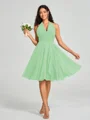 A-line/Princess Halter Short/Mini Sleeveless Chiffon Bridesmaid Dress