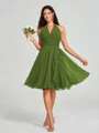 A-line/Princess Halter Short/Mini Sleeveless Chiffon Bridesmaid Dress