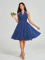 A-line/Princess Halter Short/Mini Sleeveless Chiffon Bridesmaid Dress