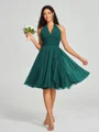 A-line/Princess Halter Short/Mini Sleeveless Chiffon Bridesmaid Dress