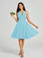 A-line/Princess Halter Short/Mini Sleeveless Chiffon Bridesmaid Dress