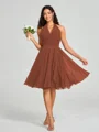 A-line/Princess Halter Short/Mini Sleeveless Chiffon Bridesmaid Dress