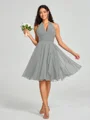 A-line/Princess Halter Short/Mini Sleeveless Chiffon Bridesmaid Dress