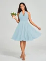 A-line/Princess Halter Short/Mini Sleeveless Chiffon Bridesmaid Dress