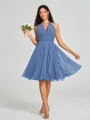 A-line/Princess Halter Short/Mini Sleeveless Chiffon Bridesmaid Dress