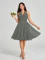 A-line/Princess Halter Short/Mini Sleeveless Chiffon Bridesmaid Dress
