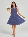 A-line/Princess Halter Short/Mini Sleeveless Chiffon Bridesmaid Dress