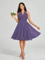 A-line/Princess Halter Short/Mini Sleeveless Chiffon Bridesmaid Dress