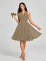 A-line/Princess Halter Short/Mini Sleeveless Chiffon Bridesmaid Dress