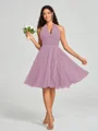 A-line/Princess Halter Short/Mini Sleeveless Chiffon Bridesmaid Dress