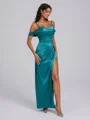 Sheath Straps Pleated Floor-Length Corset Bridesmaid Dress