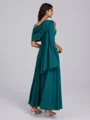A-line One-Shoulder Pleated Ankle-Length Corset Bridesmaid Dress