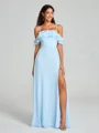 A-line/Princess Spaghetti Straps Floor-Length Sleeveless Chiffon Bridesmaid Dress