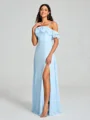 A-line/Princess Spaghetti Straps Floor-Length Sleeveless Chiffon Bridesmaid Dress