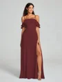 A-line/Princess Spaghetti Straps Floor-Length Sleeveless Chiffon Bridesmaid Dress