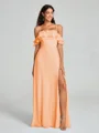 A-line/Princess Spaghetti Straps Floor-Length Sleeveless Chiffon Bridesmaid Dress