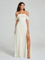 A-line/Princess Spaghetti Straps Floor-Length Sleeveless Chiffon Bridesmaid Dress