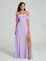 A-line/Princess Spaghetti Straps Floor-Length Sleeveless Chiffon Bridesmaid Dress