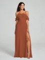 A-line/Princess Spaghetti Straps Floor-Length Sleeveless Chiffon Bridesmaid Dress