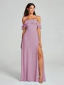 A-line/Princess Spaghetti Straps Floor-Length Sleeveless Chiffon Bridesmaid Dress